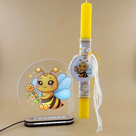 Λαμπάδα "Μέλισσα" και με φωτιστικό LED